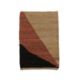 Abstract Flatweave Rectangle 5' x 7' Hemp Area Rug in Brown/Red