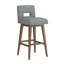 Tabouret pivotant à dossier clé en bois et tissu d'ameublement-1707959026
