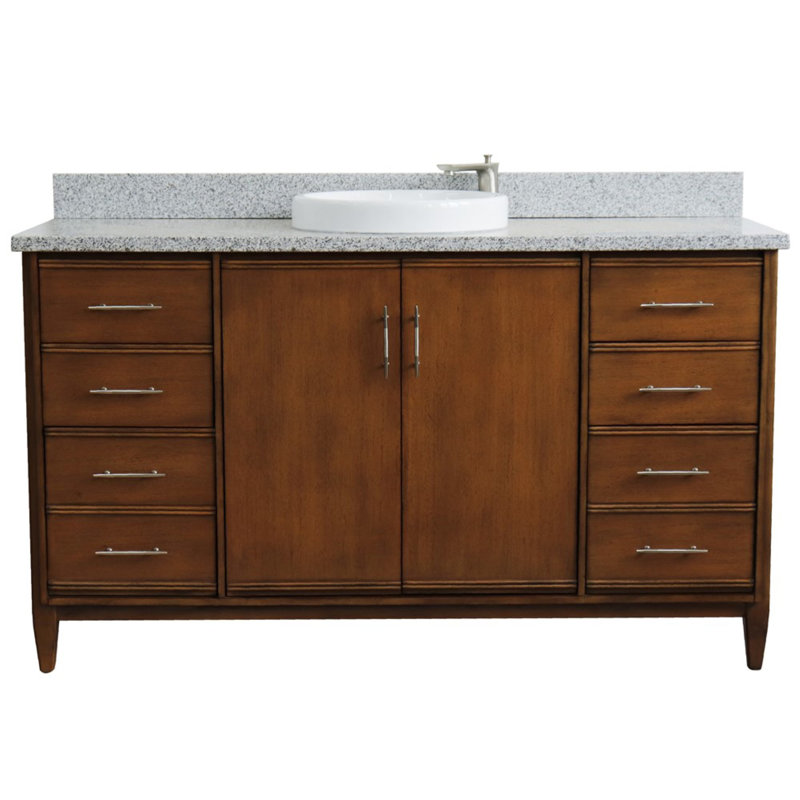 Ensemble de meuble-lavabo simple 61 po Cherine, gris