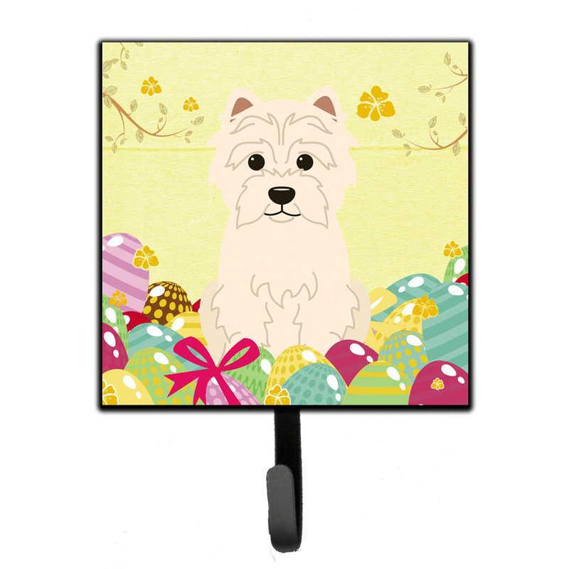 Mcelyea Metal Wall Organizer with Key Hooks, Yellow/Wheat/Pink, Westie