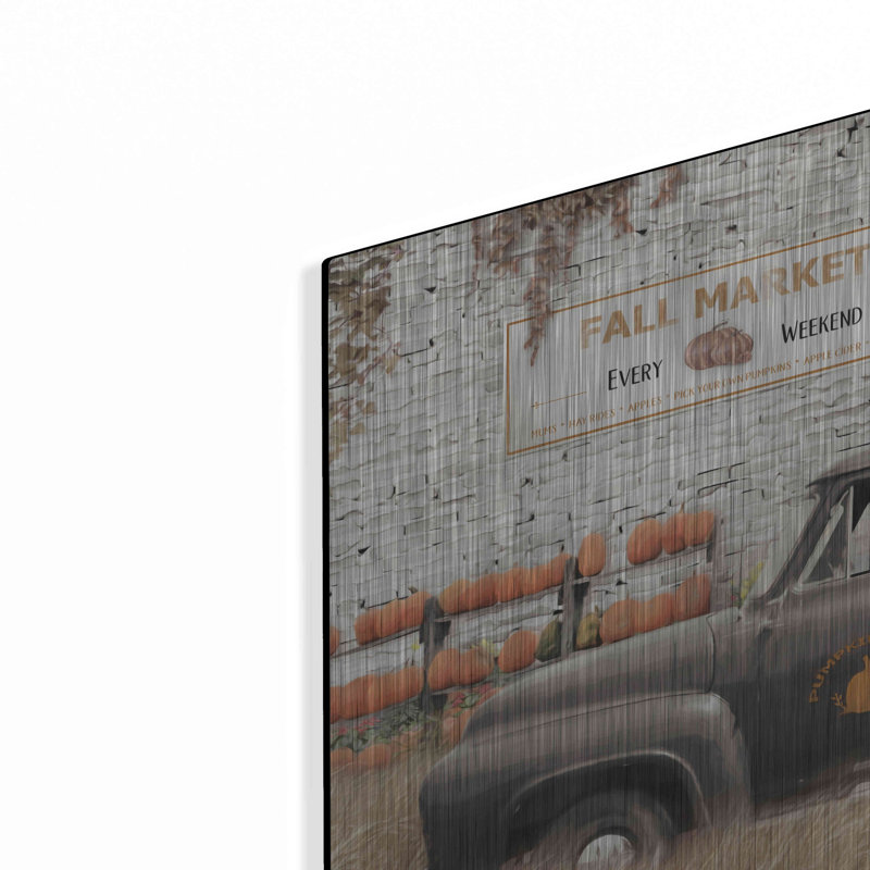 «Fall Pumpkin Market» par Lori Deiter, art mural en métal, H 12 po x l 16 po