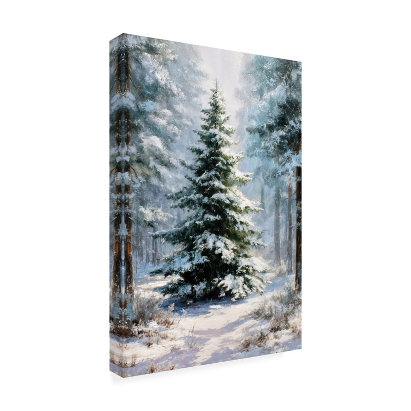 «Wraped Canvas Wall Art - Imagine It Images», art mural pin simple enneigé 1 pour décoration de salon, de chambre à coucher ou de bureau - 12 x 19