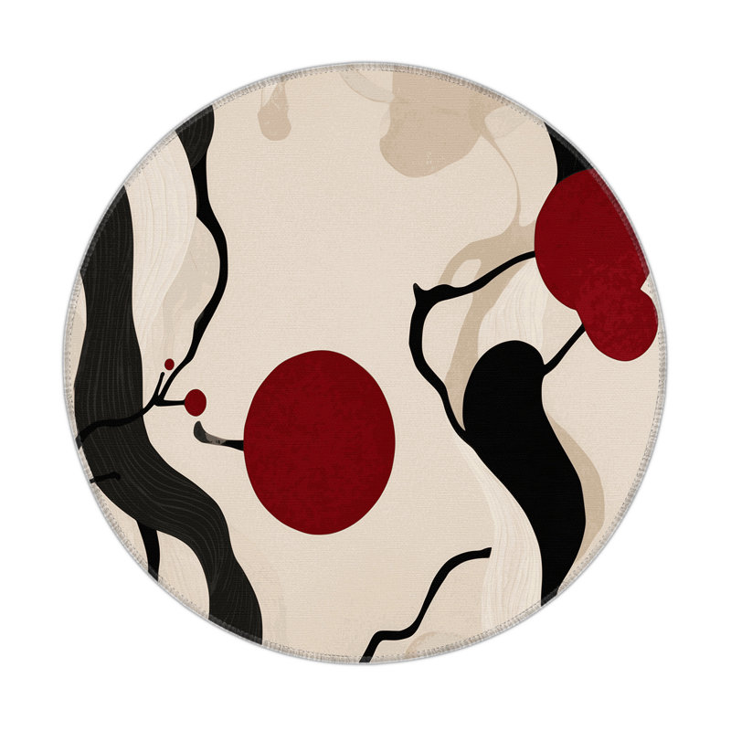 Crimson Moon Indoor And Outdoor Area Rug, Round 5'