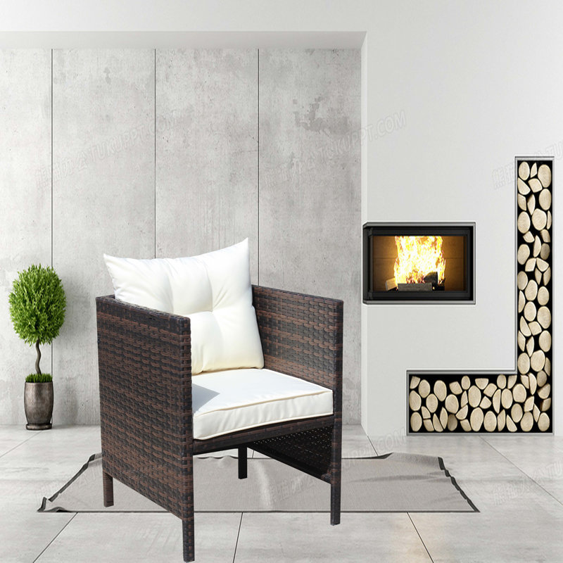 Chaises de salle à manger avec coussins Liberatore (coussin beige)