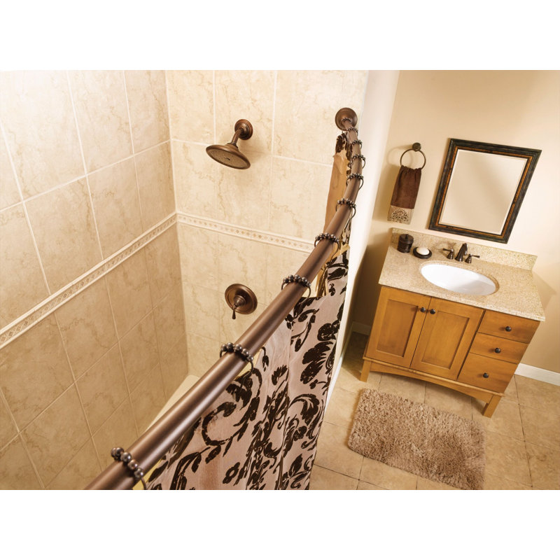 Tringle à rideau de douche simple à fixation fixe de 54 à 72 pouces Moen, Bronze du vieux monde