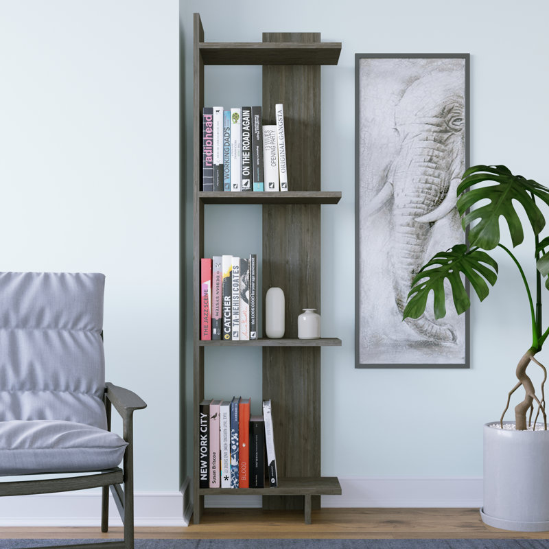 Rodney Bookcase Corner Bookcase, Dark Coffee