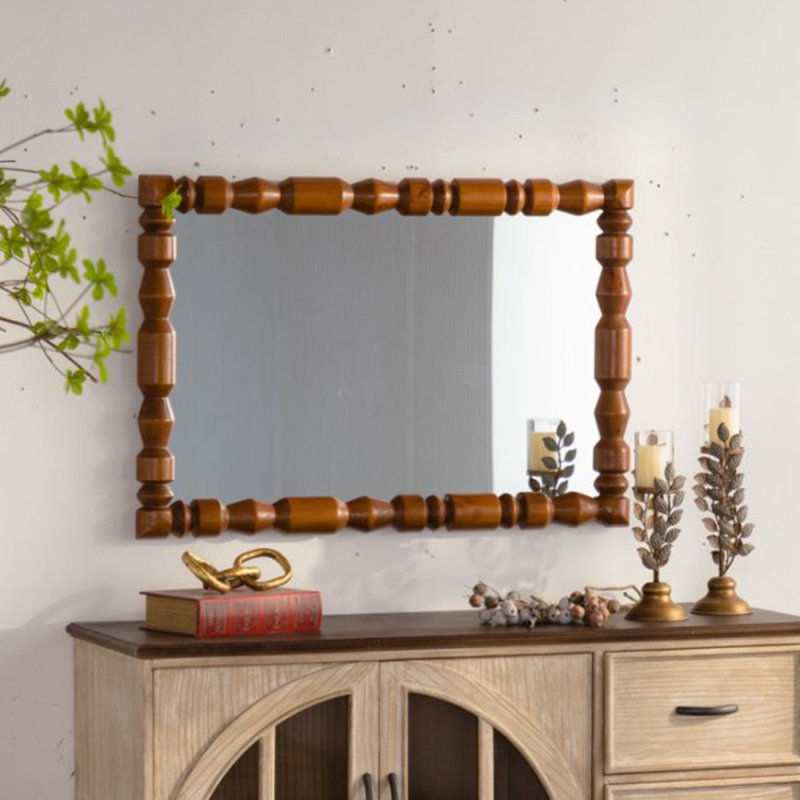 Miroir mural rétro en bois sculpté