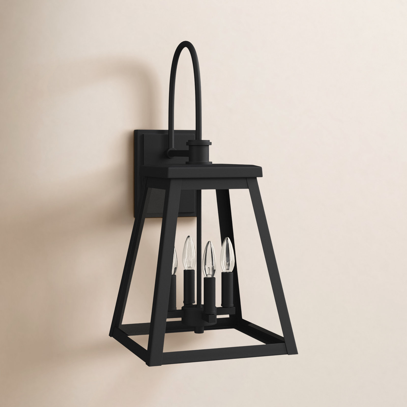 Wrentham Aluminum Wall Light, Black
