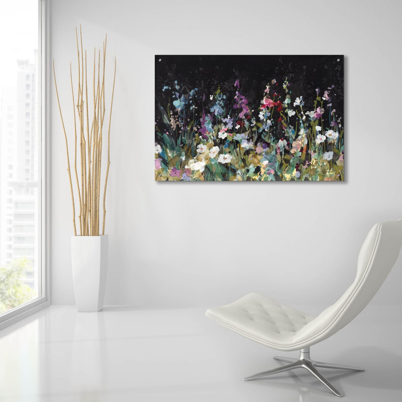  Art mural en verre acrylique «Dark Garden» par Danhui Nai, H 24 po x l 36 po