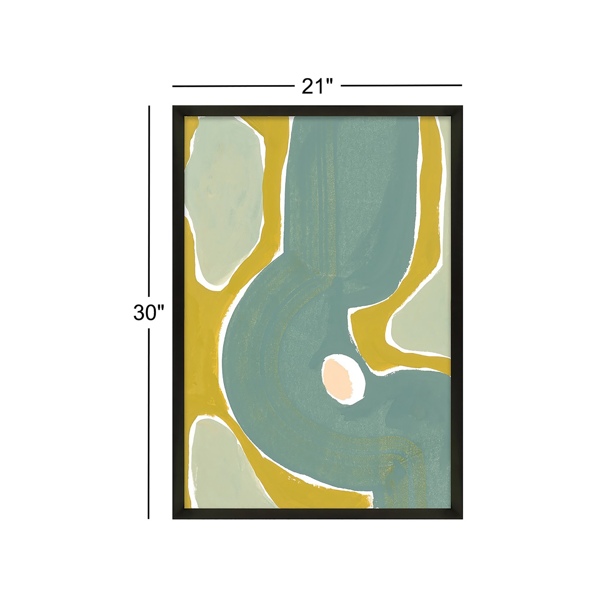 Green On Green by Andrea Stokes, 30" H x 21" W x 1.25" D, Black