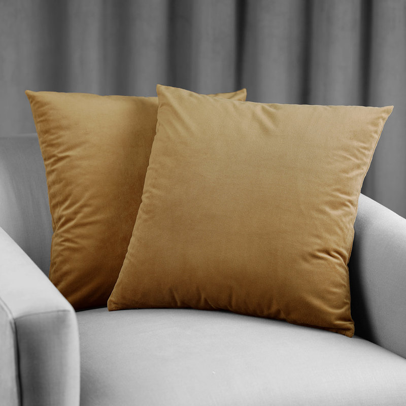 Signature Velvet Throw Pillow Covers - Decorative Pillow Covers, Amber Gold