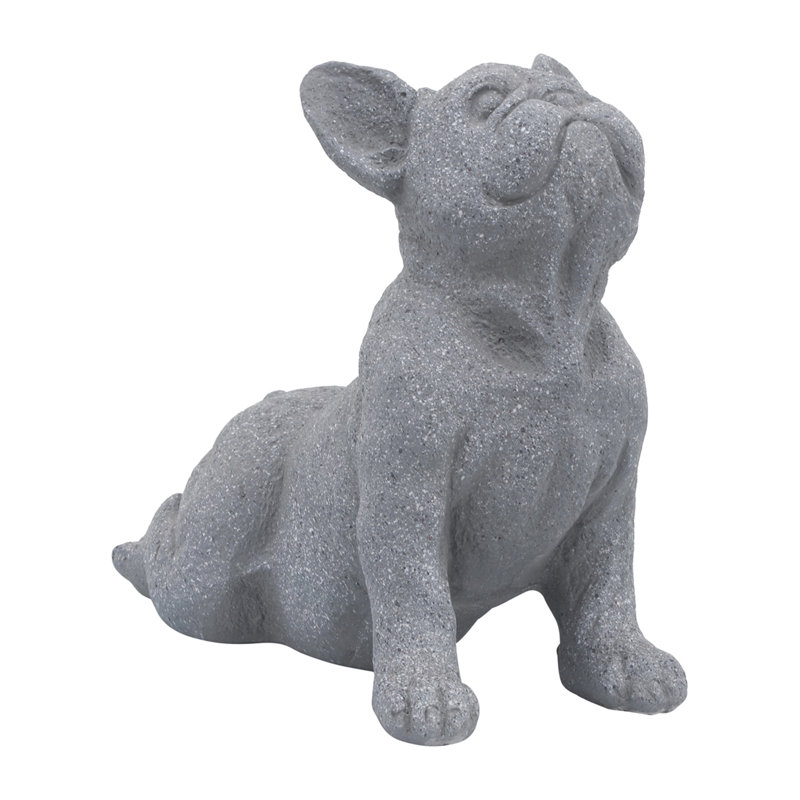 Statue de chien de yoga en résine grise