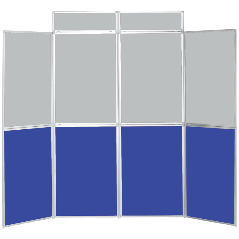 Free-Standing Bulletin Board, Blue / Grey, 200 cm H x 280 cm W