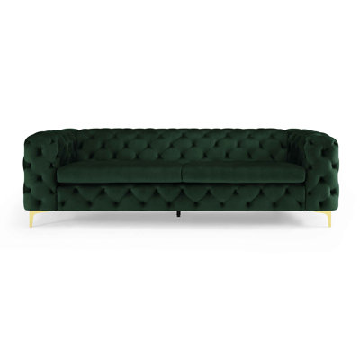 Ghaleb 237Cm Velvet Square Arms Sofa