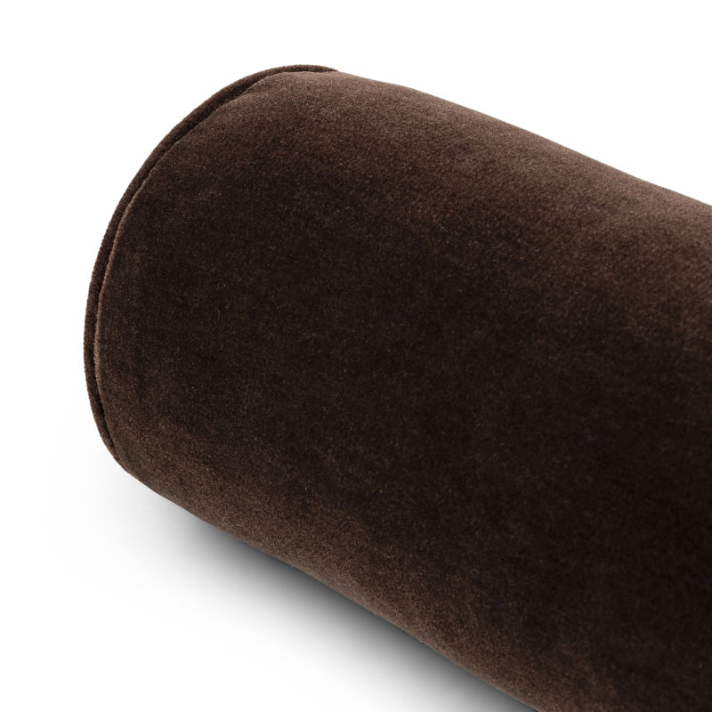 Monte Chocolate Wool Velvet Bolster Pillow 8"x48"