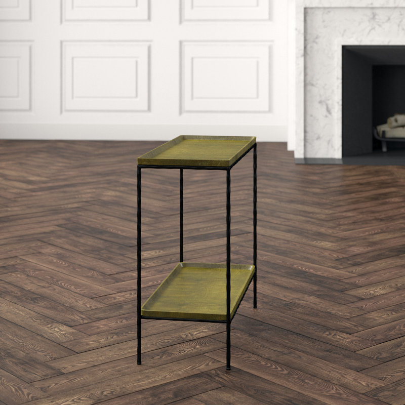 Boyles End Table, Antique Brass