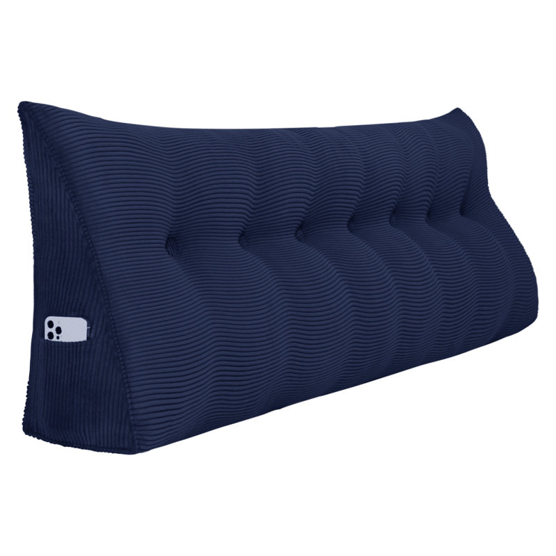 Triangular Backrest Cushion, 50cm H x 180cm W, Deep Blue