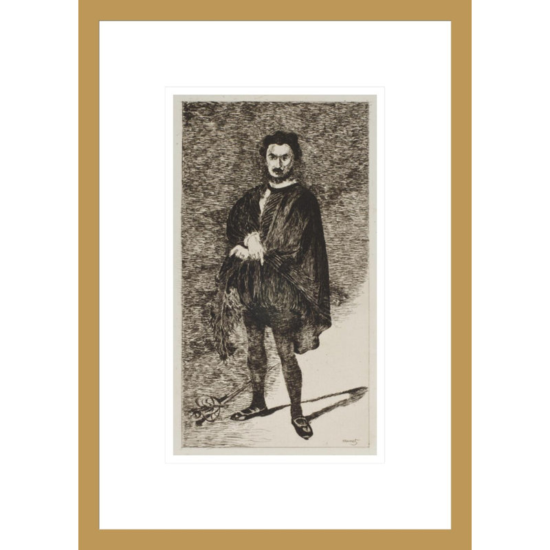 The Tragic Actor (L'Acteur Tragique: Rouvière dans le rôle de Hamlet) par Édouard Manet, impression giclée encadrée