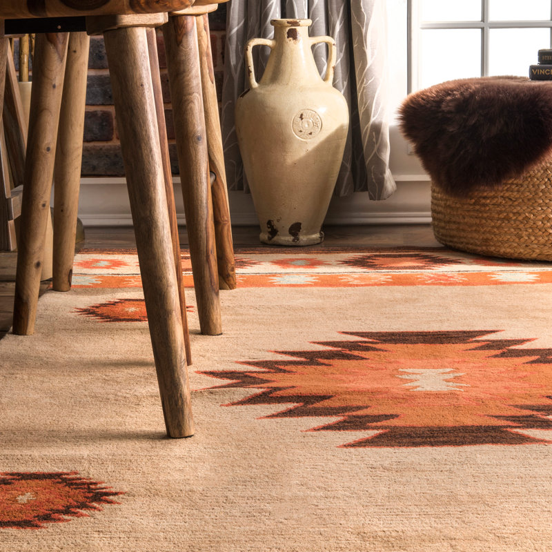 Tapis beige et brun touffeté et fabriqué à la main Espada, Rectangle 2 pi x 3 pi