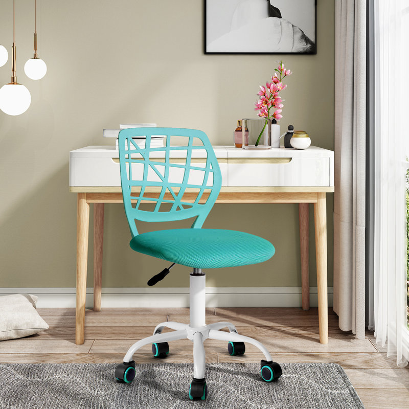 Chaise de bureau pivotante réglable Sisk, Turquoise
