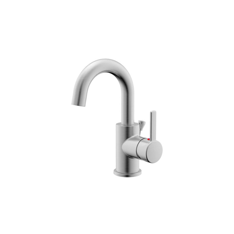 Single-Hole Single-handle Bathroom Faucet with Drain Assembly, Brushed Nickel