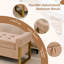 Banc de rangement en velours pour chambre à coucher, pieds dorés-1685327941