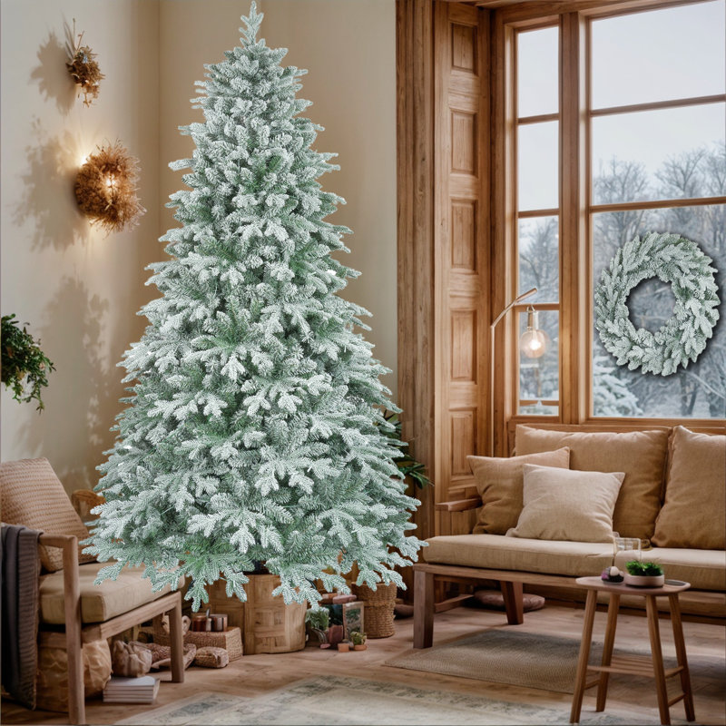  Arbre de Noël artificiel illuminé 7 pi avec couronne