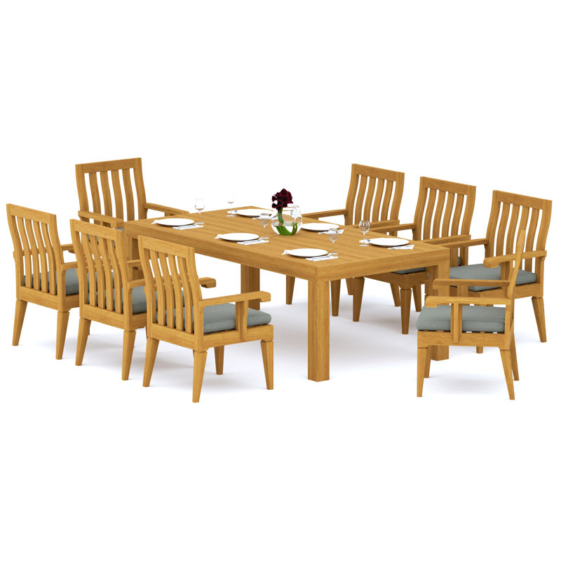 Ensemble repas d'extérieur rectangulaire pour 8 personnes L 86 po Caranas