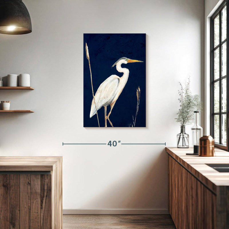 Brampt Heron On Navy II, 36" H x 24" W