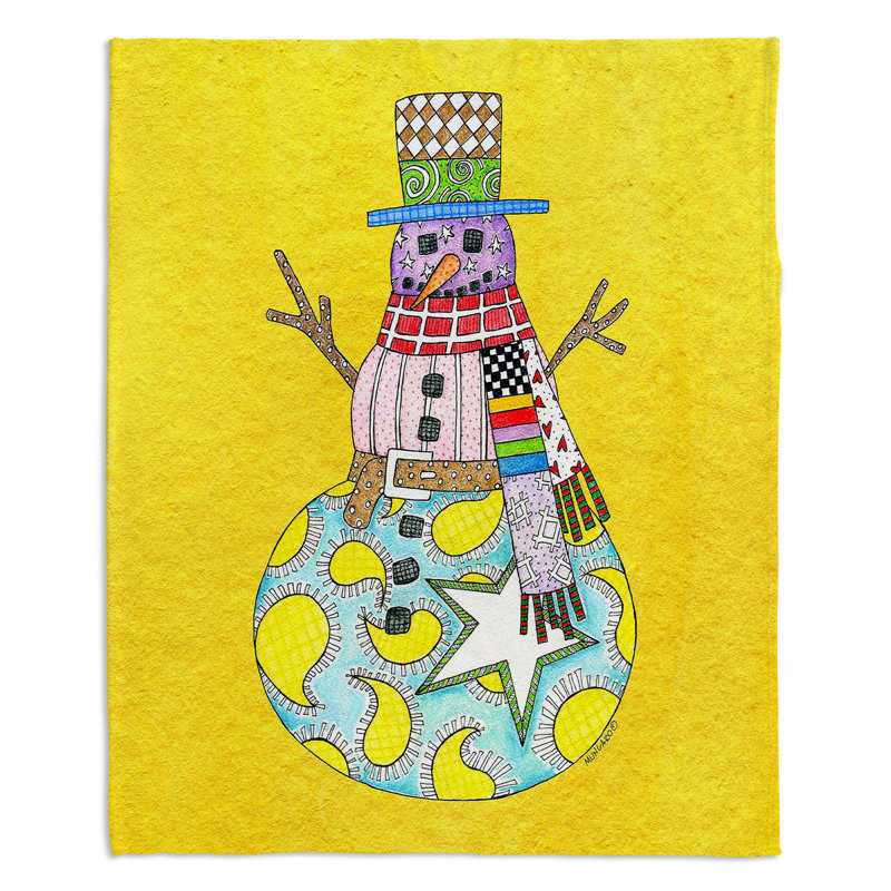 Couverture bonhomme de neige , 68 po x 80 po, Melon d'eau