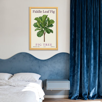Plants &Flowers  Green Fiddle Leaf Fig With Brown Stem Artwork