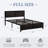 Laurea 3 Piece Bedroom Set, Industrial Bed Frame with 2 Nightstands Set, Metal Platform Bed with Wood Headboard & Footboard, Farmhouse Bedroom Furniture Set with Charging End Tables, 2 AC Outlets & 2 USB Ports, No Box Spring Needed-1962201644-1962201647