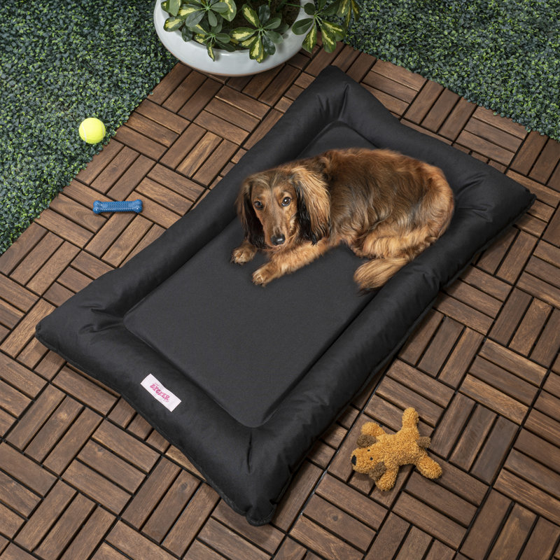 Archie Traditional Oxford Waterproof Indoor/Outdoor Hand-Washable Memory Foam Camping Pet Bed, Ink