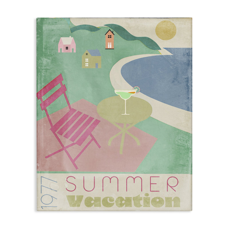 Toile Retro Summer Holiday, conception par Annabelle Hall, H 20 po x l 16 po