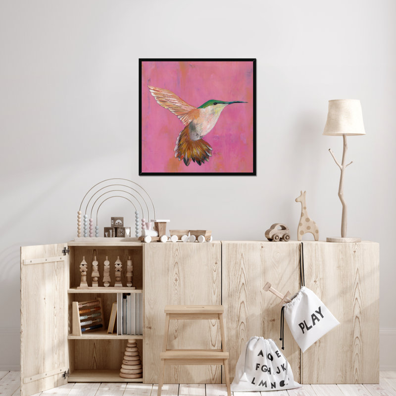 Sweet Hummingbird I by Mehmet Altug - Painting, Black Framed Paper Print, 95cm H x 95cm W