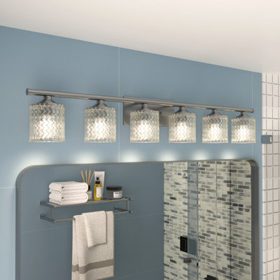 Luminaire de salle de bain à 6 lumières en acier à intensité variable Vernice