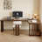 Light walnut L-Shaped Solid Wood desks-107934563-107934566