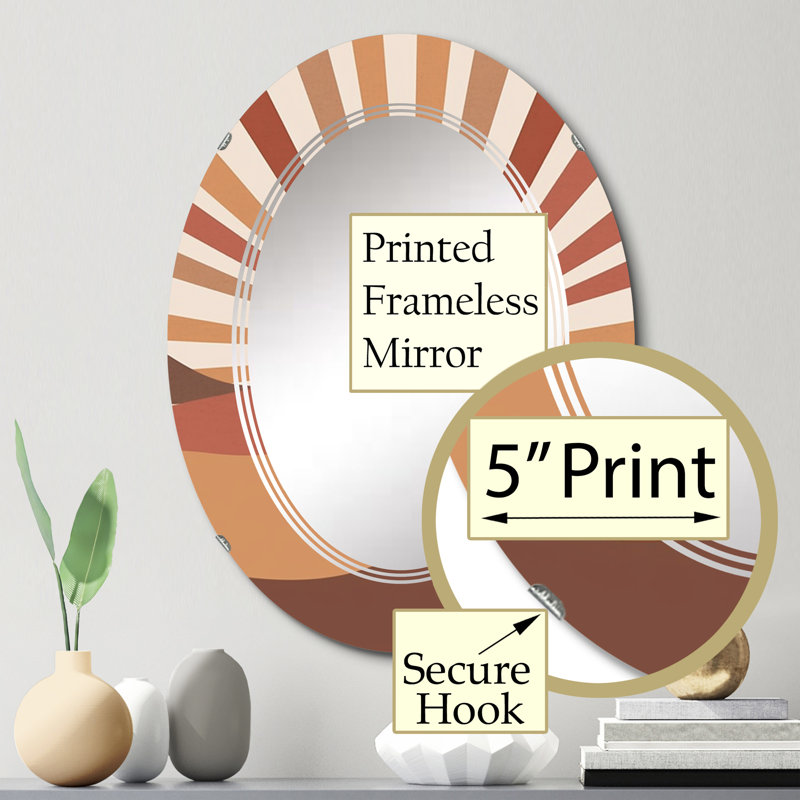 Shallcross - Miroir mural moderne ovale, 30 po x 20 po