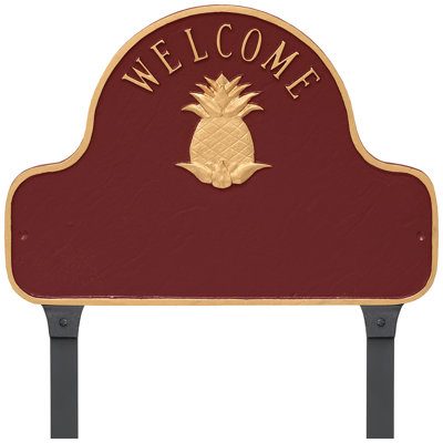 Plaque d'adresse avec arche de pin et ananas