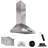 36 inch 800 CFM Convertible Wall Mount Range Hood 4 Speed Quiet Stainless Steel Remote and Touch Panel Control with LED Lights-122240353