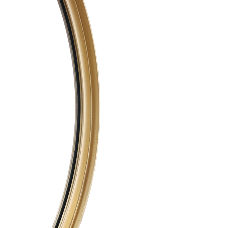 Marrel Round Wood Cocktail Table with Columns, Gold, 27.5" x 27.5"