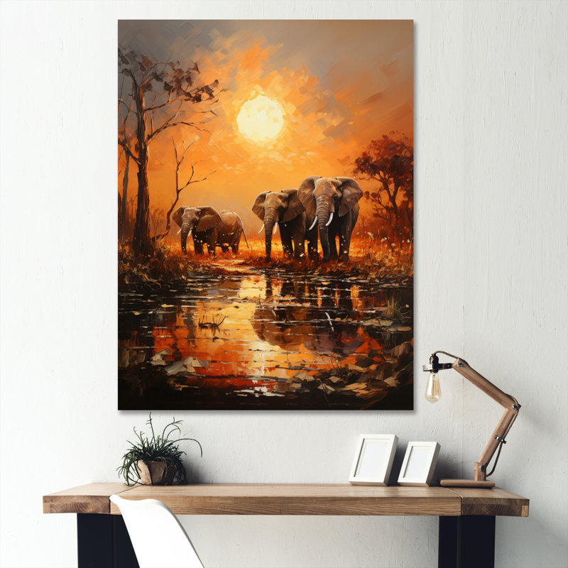 «Lernig African Savannah Symphony V», reproduction sur toile tendue, H 44 po x l 34 po x P 1,5 po