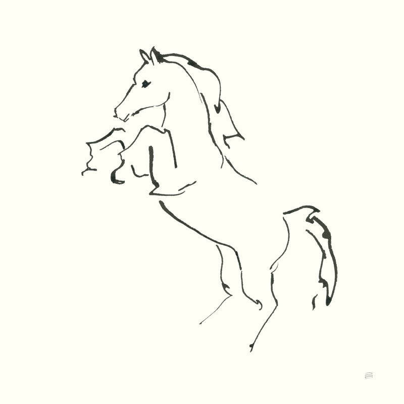 Line Horse IX by Chris Paschke - Wrapped Canvas Print, 76cm H x 76cm W