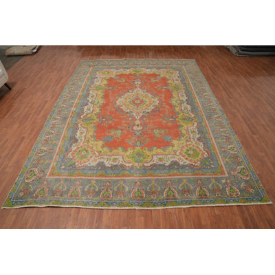 Orange Wool Medallion Traditional Area Rug 10x13