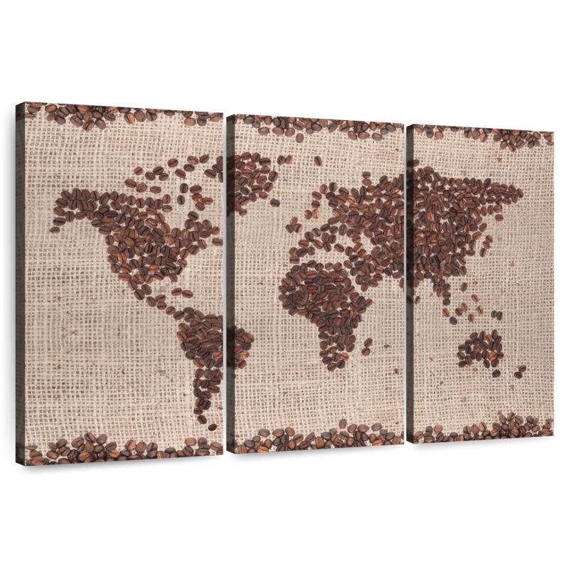 Yarlin Coffee Map, 32" H x 50" W