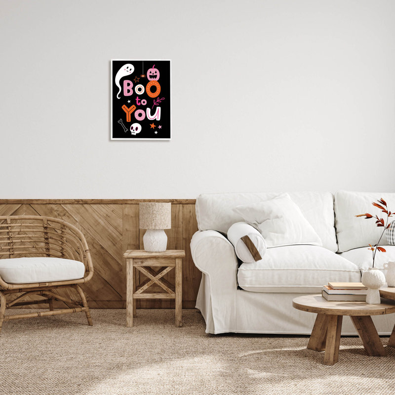 «Boo To You» souriant à-241, H 20 po x l 16 po x P 1,5 po, Giclée encadrée blanc bord de mer