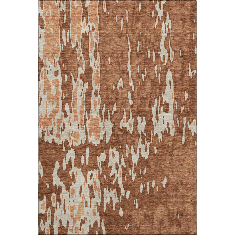 Premium Machine Washable Prisco Paprika Rug, Rectangle 5' x 7'6"