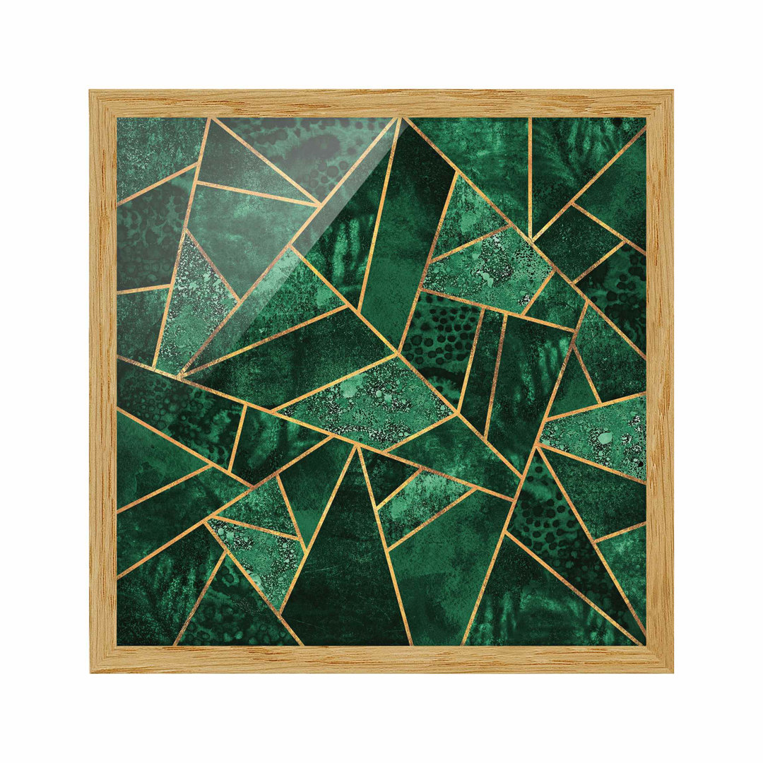 Gerahmtes Poster Dark Emerald with Gold