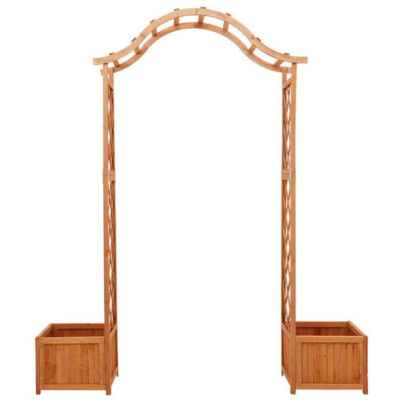 Marlow Home Co. Garden Pergola With Planter Solid Fir Wood, Brown