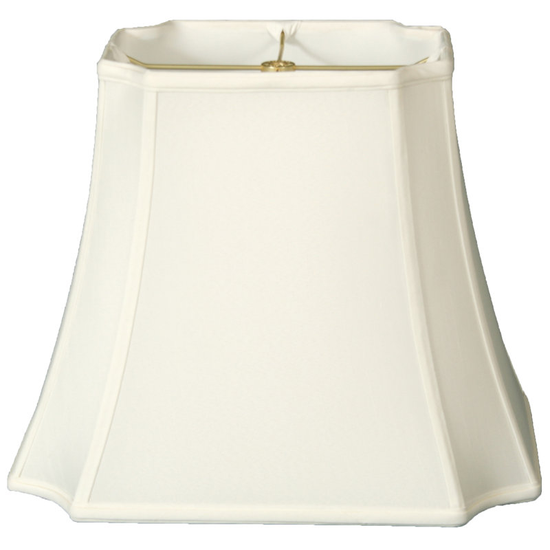 Abat-jour cloche en soie / shantung (araignée), Blanc / Blanc cassé, H 14 po x l 19 po x P 19 po